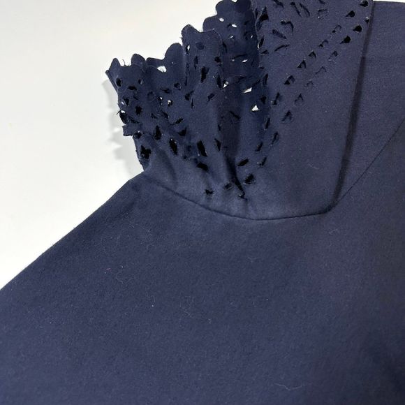 J Crew Short Sleeve Blouse Womens 4‎ Navy Blue - Picture 4 of 9